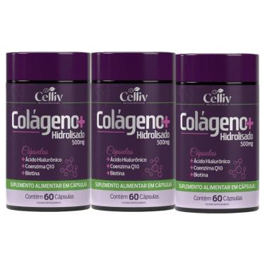 Imagem de Kit 03 Colágeno Hidrolisado + Ácido Hialurônico + Coenzima Q10 + Biotina 60 Cáps 500mg-Unissex