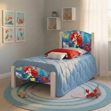 Imagem de Cama Infantil Solteiro Completa Com Proteção E Colchão Ariel - Branco Ariel
