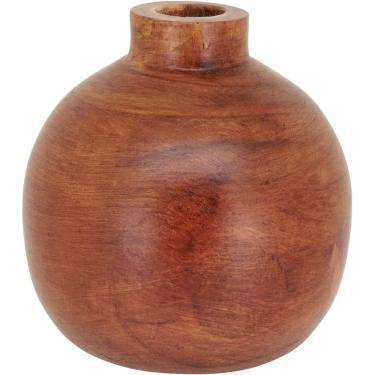 Imagem de VASO DECORATIVO ENFEITE PLANTA MADEIRA 17x17x17cm NATURAL