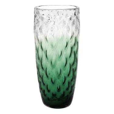 Imagem de VASO DECORATIVO ENFEITE PLANTA VIDRO 51x23x23cm VERDE