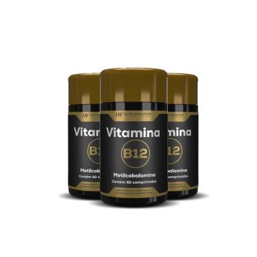 Imagem de 3X VITAMINA B12 METILCOBALAMINA 60COMPRIMIDOS HF SUPLEMENTOS-Unissex