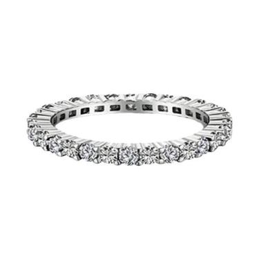 Imagem de Anel Feminino Empilhável Liso De Prata Esterlina 925 Com Zircônia 1.4m