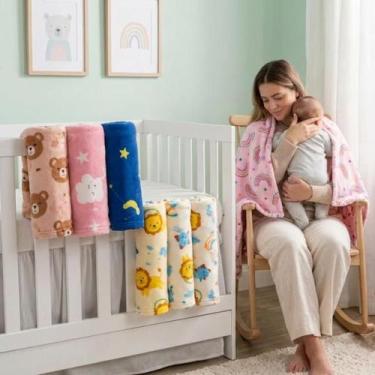 Imagem de Manta Cobertor De Bebê Estampada Menina e Menino Cobertinha De Berço 9