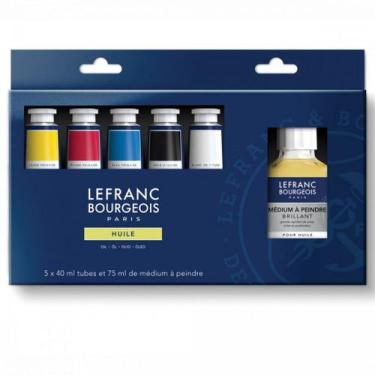 Imagem de Kit Tinta Óleo Lefranc & Bourgeois 40ml 5 Cores + Medium - Lefranc Bou