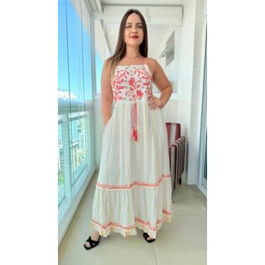 Imagem de Vestido Longo Indiano Premium Luxo Boho Chic c/ Forro-cod.157 - Aleci 