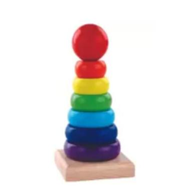 Imagem de Torre de hanói, brinquedo de encaixar, madeira, cognitivo, montessoria