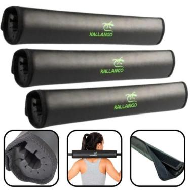Imagem de Kit 3 Protetor de Barra Kallango Preto Musculação Exercícios