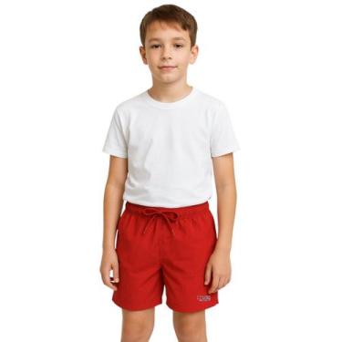 Imagem de Bermuda Infantil Juvenil Red Nose Básica Cordão Meninos, Vermelho, 16