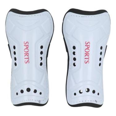 Imagem de Caneleira Futebol Esporte Colorida Equipamento de Proteção 18cm, Branc