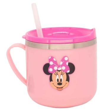 Imagem de Caneca Infantil Tampa Flip Canudo Trava Inox e Plástico 250ml Sonic Mi