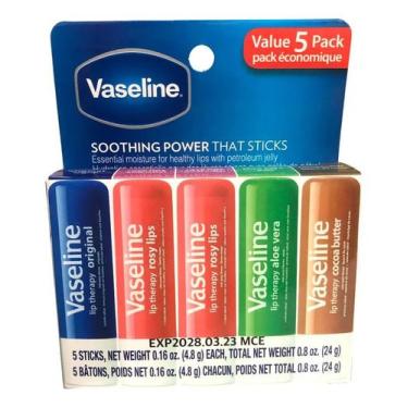 Imagem de Kit Hidratante Labial, Lip Therapy Stick, 5 Unidades, Vaseline