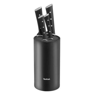 Imagem de Bloco de Facas Inox 5 Peças Ice Force para Cozinha Aço Inox Preto Tefa