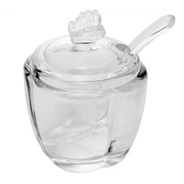 Imagem de Açucareiro de Cristal Butterfly Wolff 130 mL Com Colher Mesa Posta