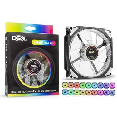 Imagem de Cooler 18 cores rgb fan 120x120 baixo ruído 21 leds dx-12r - DEX