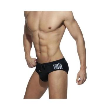 Imagem de Sunga Masculina Sexy Com Bojo E Estampa Triangular Da Moda Para Surf E