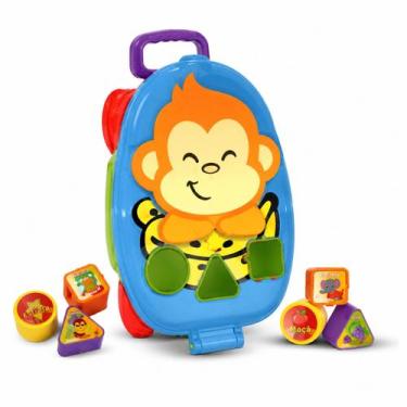 Imagem de Bau Didatico Brinquedo Infantil Encaixe Passeio Caixa Cores - JXP Brin