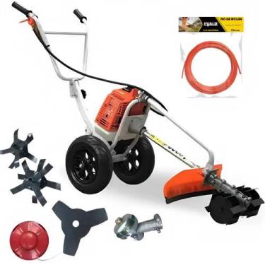 Imagem de Motocultivador Roçadeira Gasolina 63cc 3hp Evald + Kit