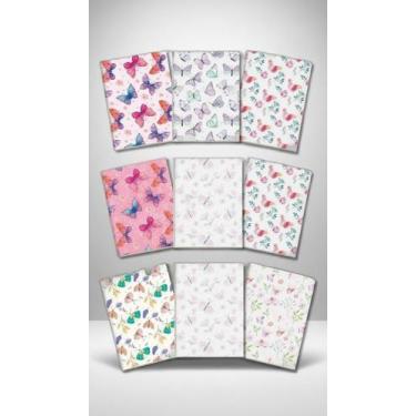 Imagem de Kit 6 Cadernetas A5 Borboletas Capa Flexível 40 Págs - Congratulations