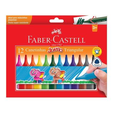 Imagem de Canetinha Hidrográfica Jumbo Triangular 12 cores Faber-Castell