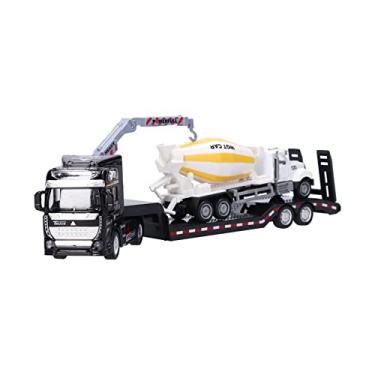 Imagem de Modelagem de veículos de engenharia, treinamento de imaginação de modelos de trailer para playground(Reboque de construção com misturador)