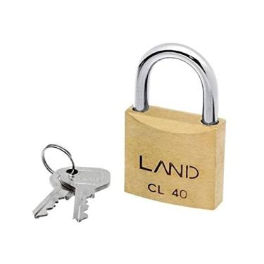 Imagem de Cadeado Land 40mm Caixa Latão Com 5 Unidades