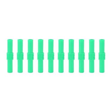 Imagem de 10 peças de 4 mm acoplador banana isolado conector tomada adaptador fêmea para fêmea extensão banana conector para aparelhos eletrônicos (verde)