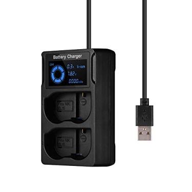 Imagem de Carregador de Bateria Zwbfu Carregador de bateria de câmera USB de slot duplo portátil com visor LCD Carregador de bateria de câmera rápida Substituição para baterias EN-EL15 Acessórios de câmera