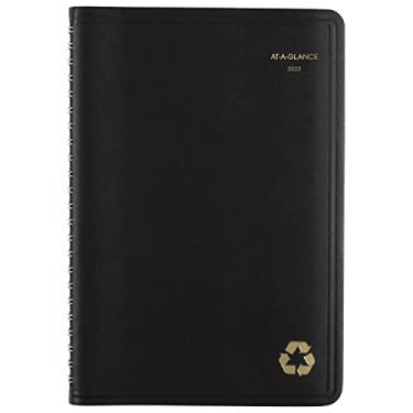 Imagem de Agenda e agenda semanal e mensal 2023 da AT-A-GLANCE, 12,7 cm x 20,3 cm, pequeno, reciclado, preto (70100G05)