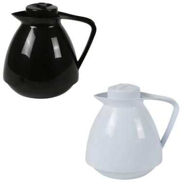 Imagem de Kit 2 Bule Térmico Amare 650 ml Café Chá Leite Garrafa Preto/Branco - Mor