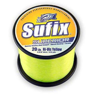 Imagem de Sufix Linha de pesca superior 1/1,8 kg tamanho carretel (amarelo, 6,8 kg)