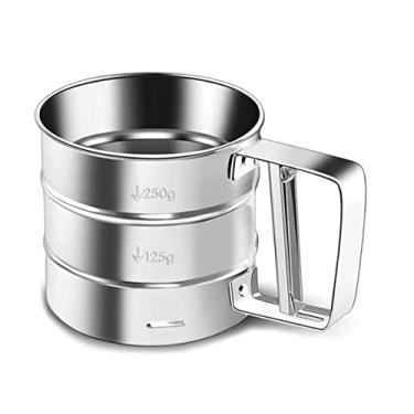 Imagem de Polvilhador Peneira em Inox C/Gatilho Para Farinhas Açúcar