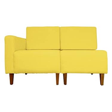 Imagem de Poltrona Decorativa Alice Lado Direito Pés Trapézio Suede Amarelo - DS Estofados