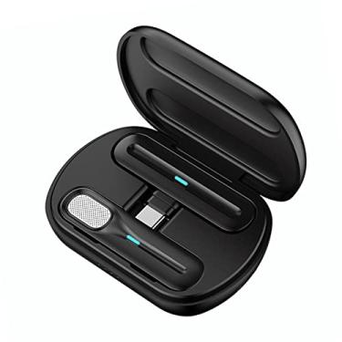 Imagem de Kiboule Microfone de lapela mini sem fio 2.4G Microfone de lapela omnidirecional 360 ° com caixa de carga DSP Redução de ruído compatível com Tablet smartphone Android Type-C para YouTube Facebook Live