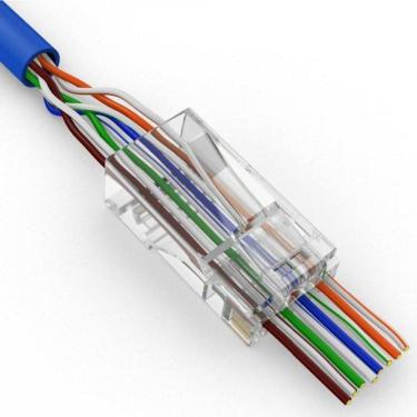 Imagem de Conector Rede Ez-Rj45 Vazado Cat5E 100Un Exbom Cont-Rj45C100