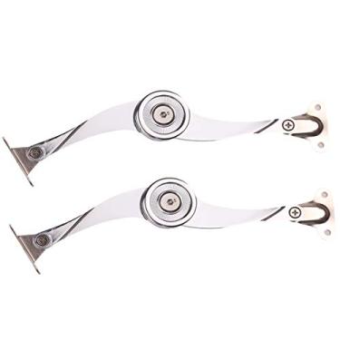 Imagem de Dobradiça de suporte de tampa, dobradiça dobrável Tiberham para suporte, amortecedor de suspensão para armário de cozinha, armário, porta de armário, caixa de brinquedos (pacote com 2)