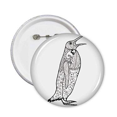 Imagem de Lindo pinguim animal retrato esboço alfinetes crachá botão decoração acessório 5 peças