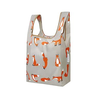 Imagem de Wrapables Bolsa de compras reutilizável pequena JoliBag Collection, raposas relaxantes