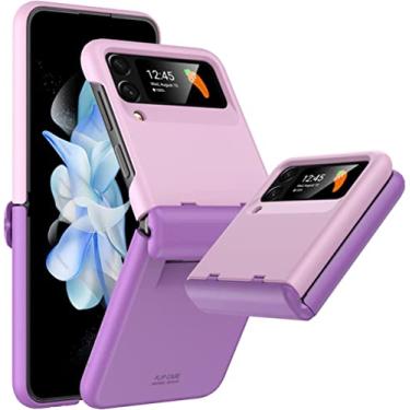 Imagem de Capa para Samsung Galaxy Z Flip 4 com capa de proteção total dobradiça para Samsung Z Flip 4 5G Armor Case Capa de silicone com tudo incluído, rosa roxo, para galaxy Z flip 4