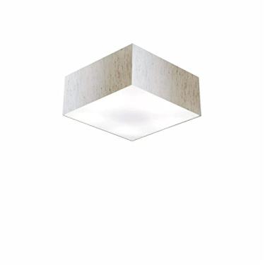 Imagem de Plafon Quadrado Cúpula Tecido 12/25x25 cm, Vivare Iluminação, Plafon3000 LLA-35, Linho Bege, Pequeno