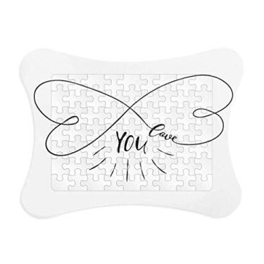 Imagem de Moldura de quebra-cabeça Forever Love You estilo citação de papel para casa