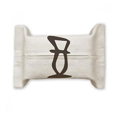 Imagem de Bone Inscription Chinese Sobrenome Personagem Zheng Capa de papel para lenços faciais Bolsa de linho de algodão