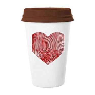 Imagem de Caneca de cerâmica com estampa de dedo Dia dos Namorados Caneca de café Copo de cerâmica