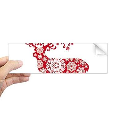 Imagem de DIYthinker Adesivo retangular de floco de neve vermelho veado para janela notebook