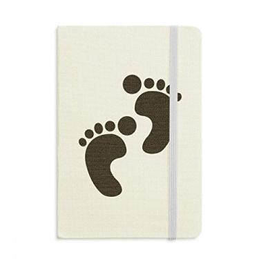 Imagem de Caderno simples com pegada preta, proteção de animais, capa dura oficial, diário clássico