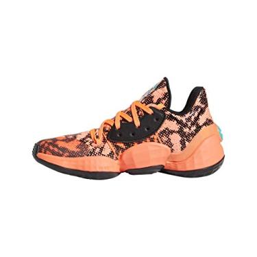 Imagem de adidas Tênis de basquete feminino Harden Vol. 4, Signal Coral/Core Black/Signal Coral, 5.5 Big Kid