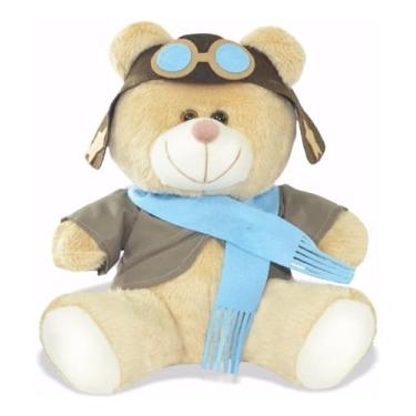 Imagem de Urso Ursinho De Pelúcia Aviador 30cm Decoração Anti-alérgico