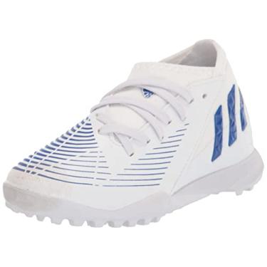 Imagem de adidas Predator Edge.3 Indoor Soccer Shoe, White/Blue/White, 11 US Unisex Little Kid