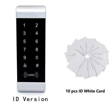 Imagem de BSTUOKEY Teclado de controle de acesso RFID de 125 kHz, controle de acesso independente, leitor de teclado estreito com moldura de porta de tamanho estreito, teclado sensível ao toque com luz de fundo (versão de identidade e 10 cartões)