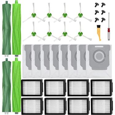 Imagem de Acessórios de peças compatíveis com Roomba evo i1 i2/+i3 i3+ i4 i6 i6+ i7 i7+ i8 i8+/Plus E5 E6 E7 J7 I, E, J Series Escova de rolo para aspirador de pó, escovas laterais, filtro HEPA