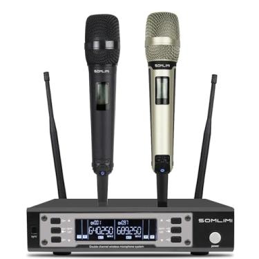 Imagem de SOMLIMI original EW135G4 Sem Fio Microfone Profissional para Cantares Performances dePalco Karaoke Conferenciada lgreja Palestr (135-Black and Gold)